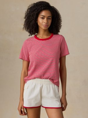 Sunwashed Regenerative Tee - Fuchsia Stripe