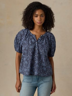 Voile Lettie Top - Blue Moon Petals